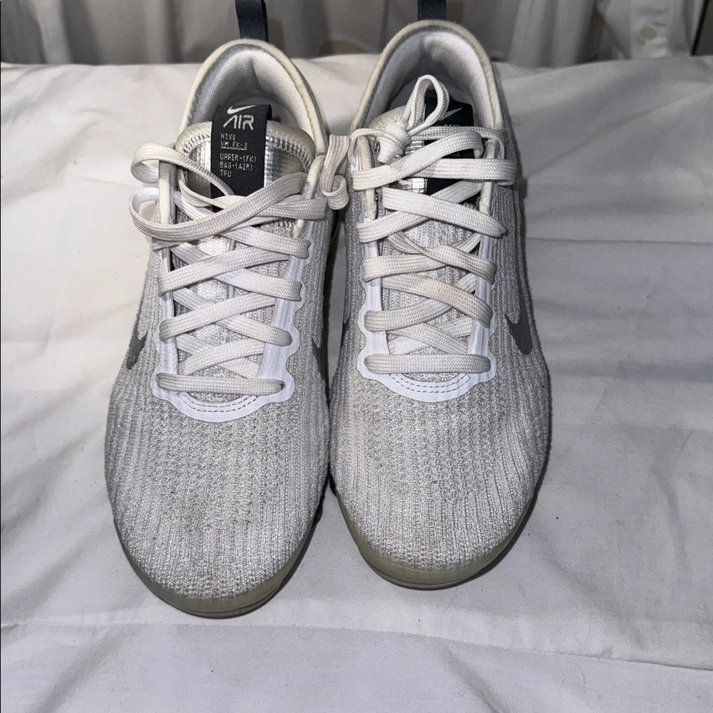 Nike Air VaporMax Kids 6Y White Gray Running Sneakers Youth Athletic